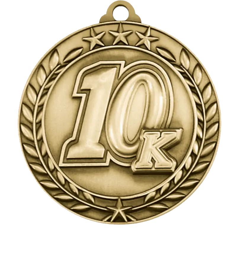 10K Running Medal – Large Star Wreath 1