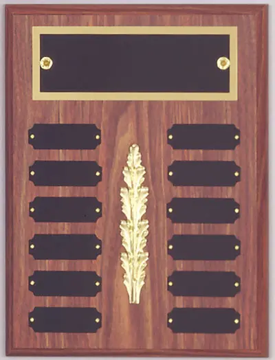 12-Slot Perpetual Name Plaque With Matte Black Plates 1