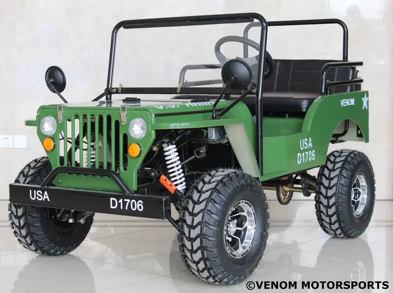 125Cc Mini Jeep Ride-On – Dual-Use Military Green Model 1