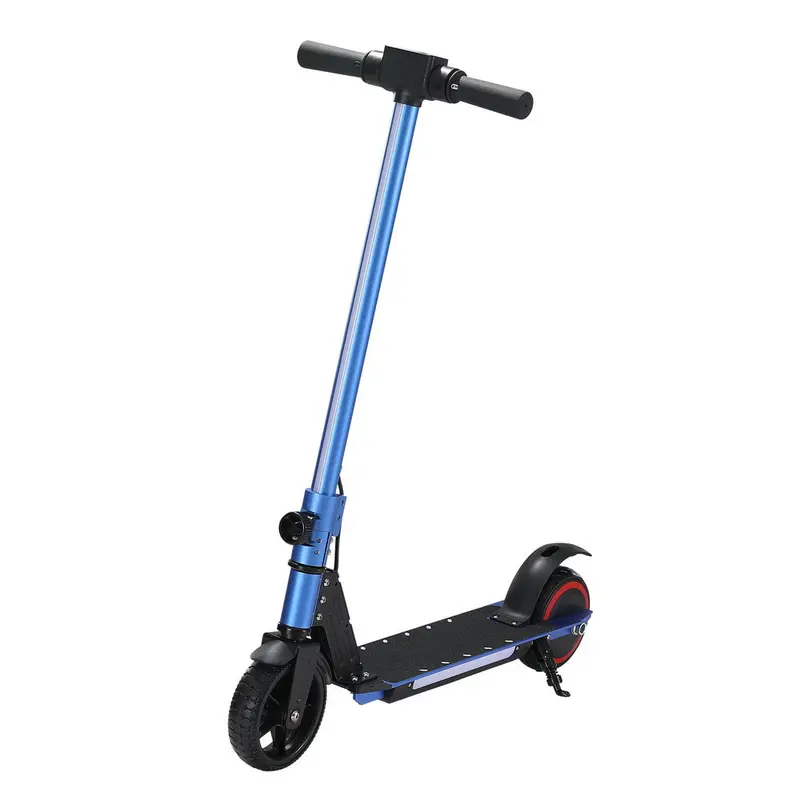 130W Folding Electric Scooter – Blue Commuter Scooter With Led Lights & 16 Km/H Top Speed 1