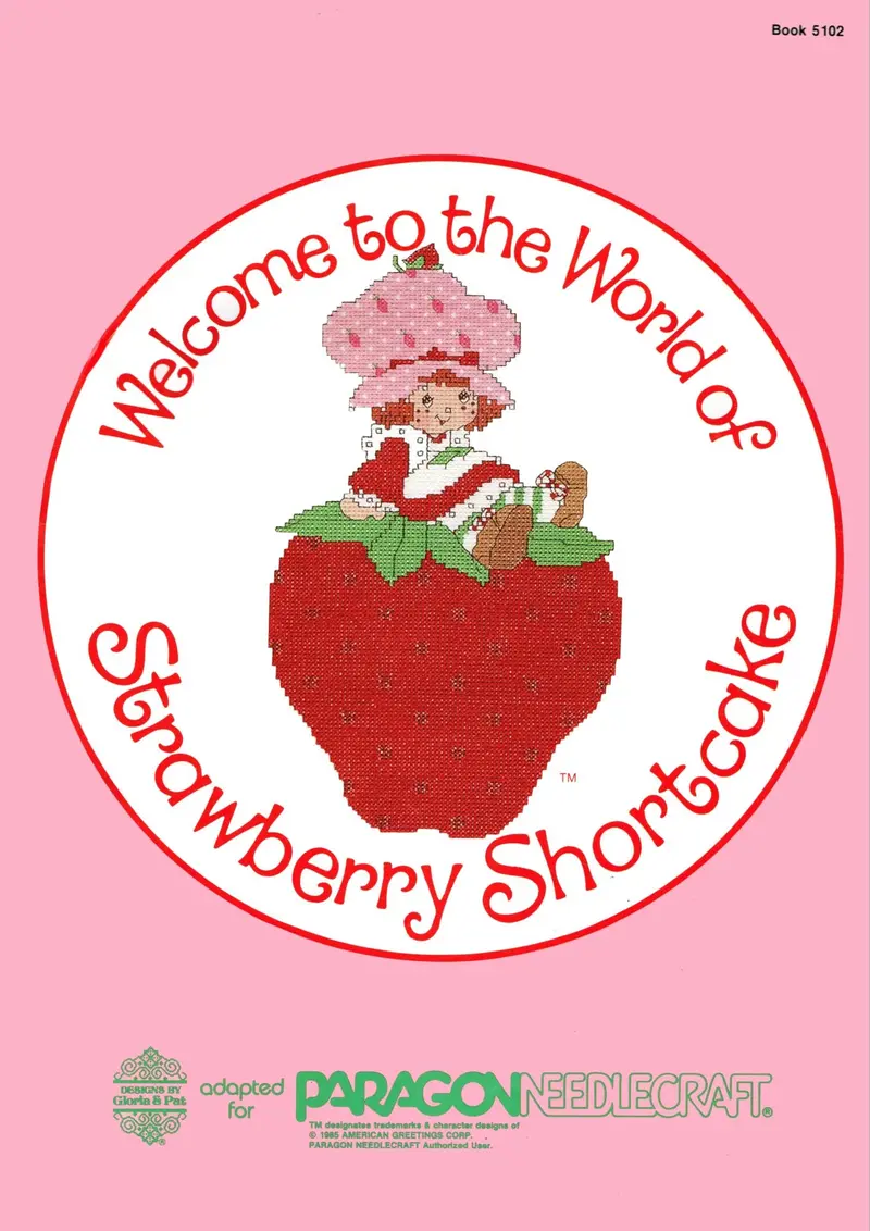 1985 Strawberry Shortcake Cross-Stitch Pattern Booklet Set – 30 Vintage Charts By Paragon Needlecraft (#5102) 1