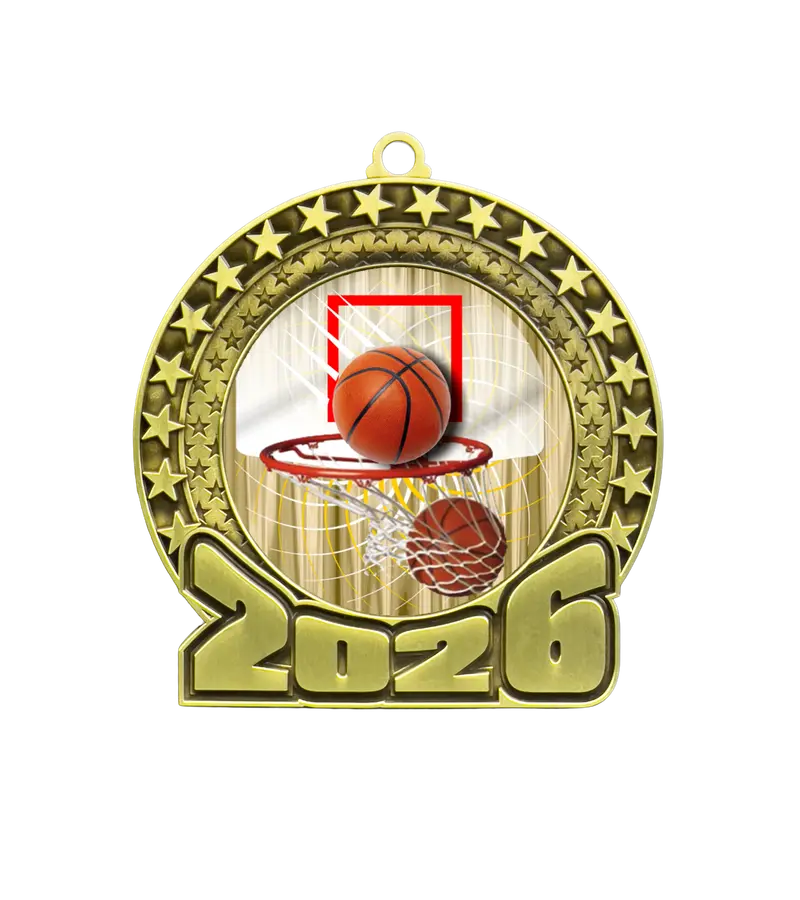 2026 Basketball Insert Medal – Polished Look 1