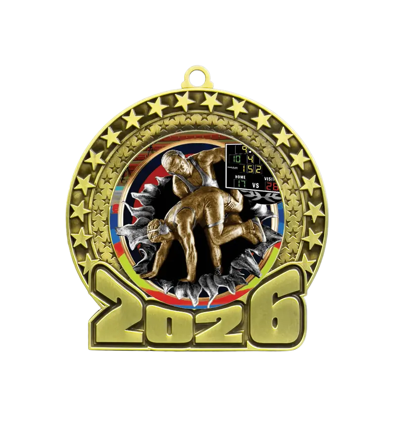 2026 Wrestling Insert Medal – Distinctive Detailing 1