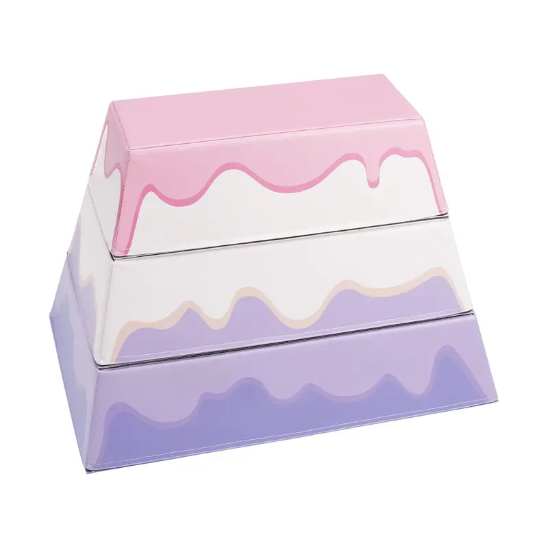 3-Tier Foam Vaulting Box – Cake-Themed Design 1