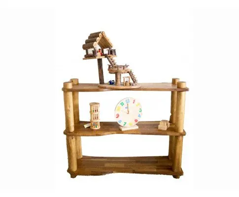 3-Tier Tree-Shaped Wooden Shelf – Compact Storage Unit For Toys, Books & Crafts 1
