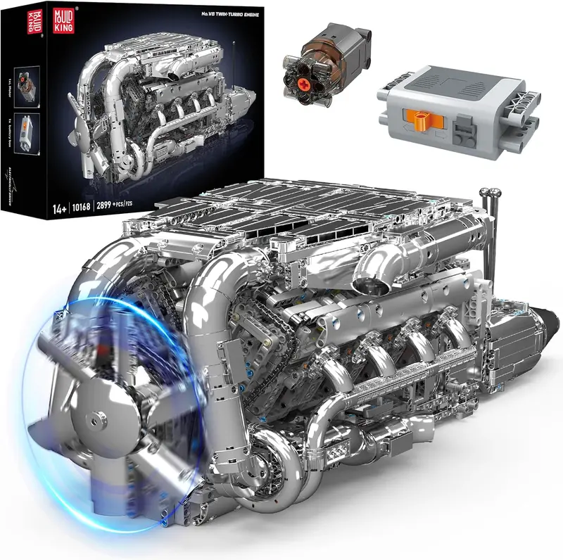 5.5L Twin-Turbo V8 Engine Brick Set – 2899-Piece Advanced Mechanical Modeling Kit 1
