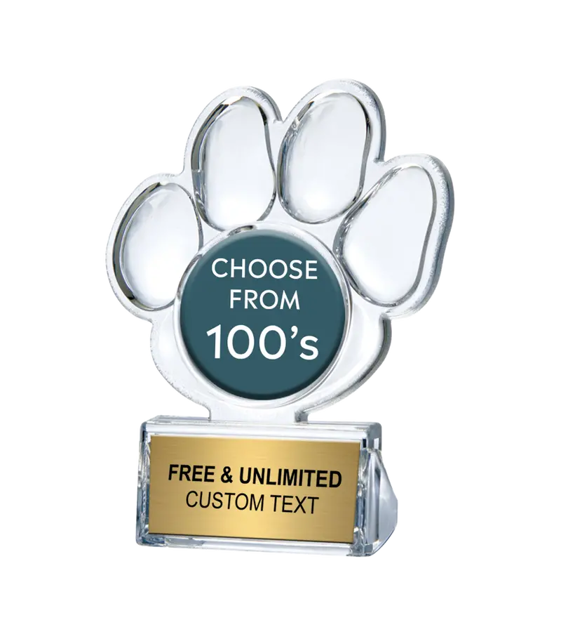 Acrylite Paw-Print Trophy With Insert 1