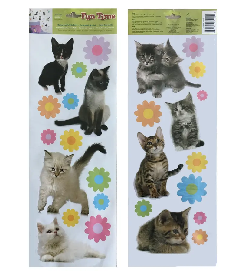 Adorable Kitten Wall Decals – Floral-Infused Cat Stickers For Scrapbooking And Room Decor 1