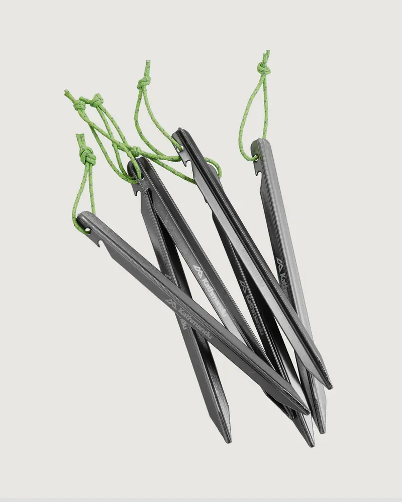 Aluminium Y-Stake Tent Pegs – Lightweight & Durable – 6-Piece Set – Silver 1