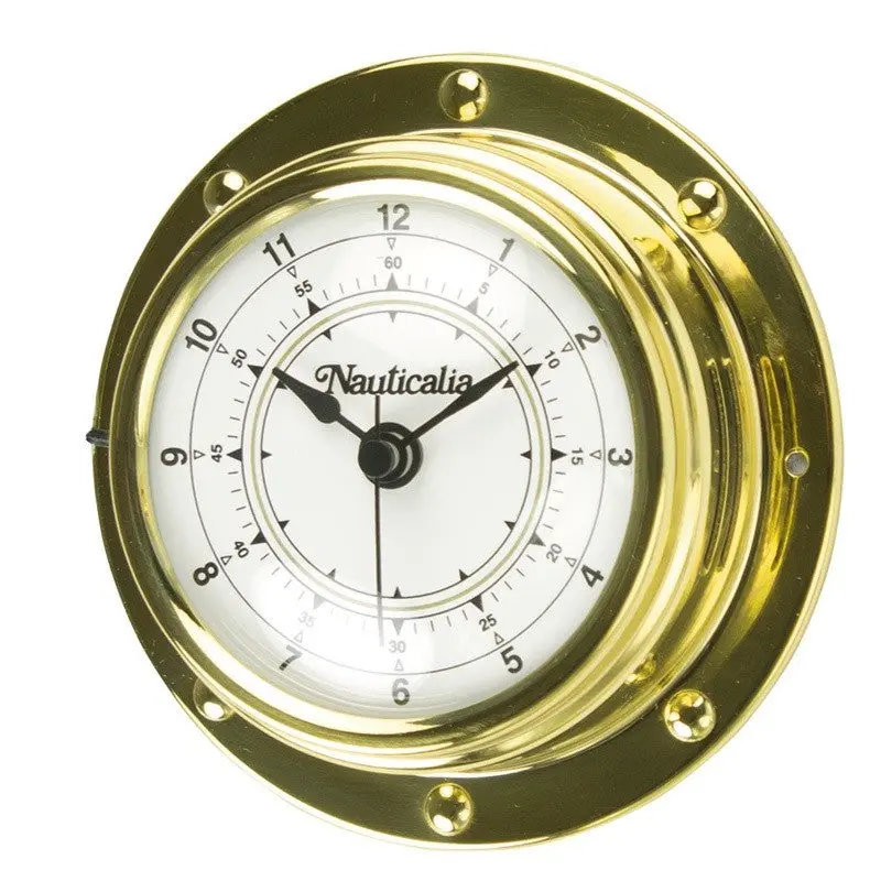 Antique-Style Spun Brass Clock With Rivet Detailing 1