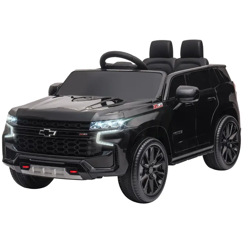 Aosom 12V Black Chevrolet Tahoe Ride-On – Licensed Kids’ Electric Vehicle With 3 Speeds & Led Lights 1