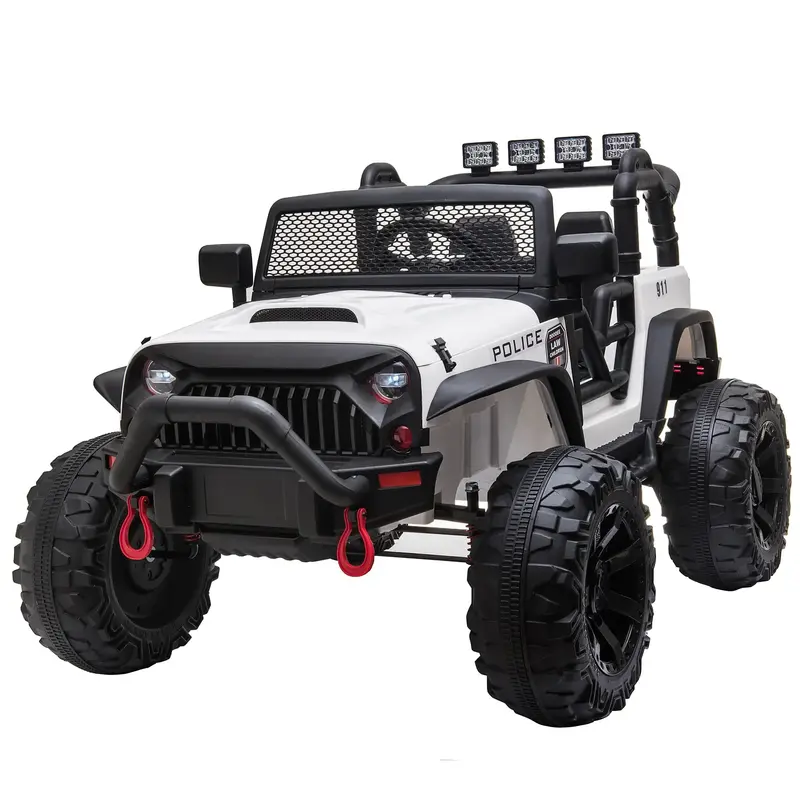 Aosom 12V Electric Police Suv Ride-On – Dual-Seat Toy With Parental Remote 1