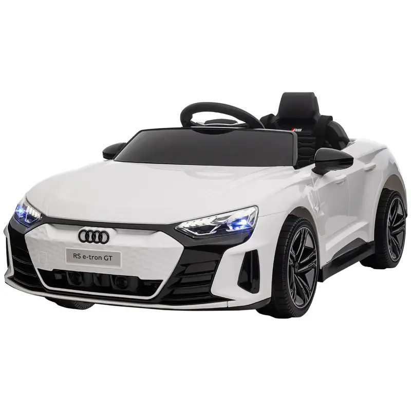 Aosom 12V White Ride-On Car – 3.1 Mph Electric Toy With Horn & Suspension System 1