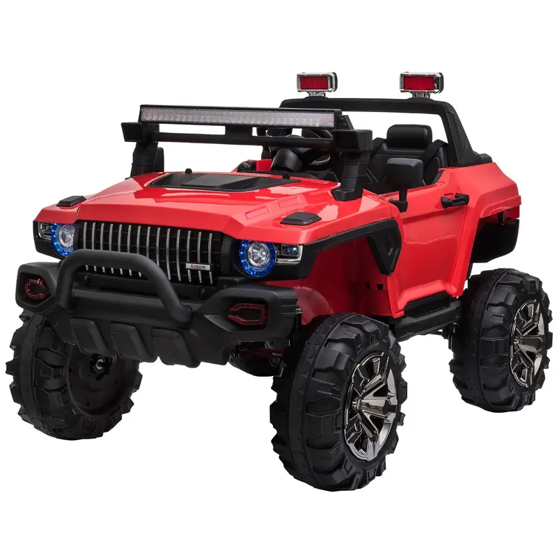 Aosom Two-Seater 12V Electric Ride-On Truck For Kids – Parental Remote Control Included 1