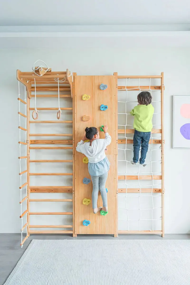 Avenlur Walnut Swedish Jungle Gym Ladder – Wall-Mounted, 79-Inch Height 1