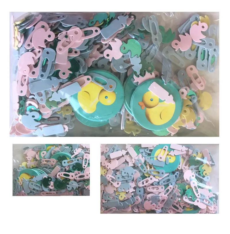 Baby Shower Confetti Mix – Rubber Duck, Bottle, And Pin Shapes In Pink & Blue 1