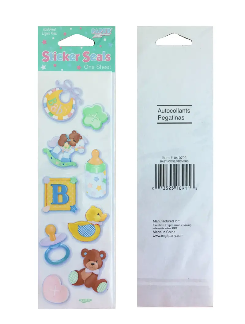 Baby Shower Sticker Pack – 9 Assorted Infant-Themed Seals For Scrapbooking & Parties 1
