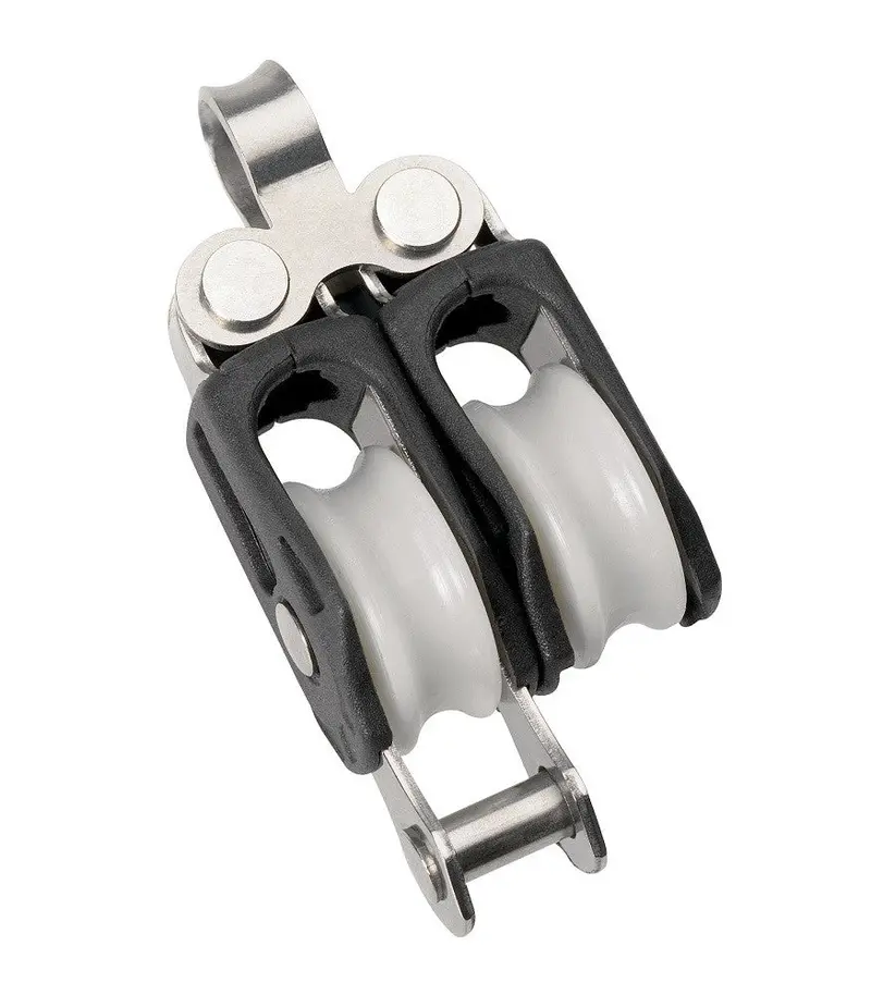 Barton Size 0 Double Sheave Block With Fixed Eye And Becket 1