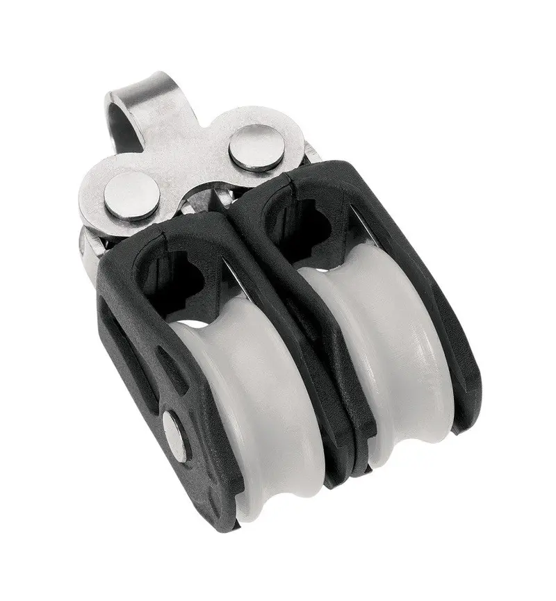 Barton Size 0 Double Sheave Block With Fixed Eye Mount 1