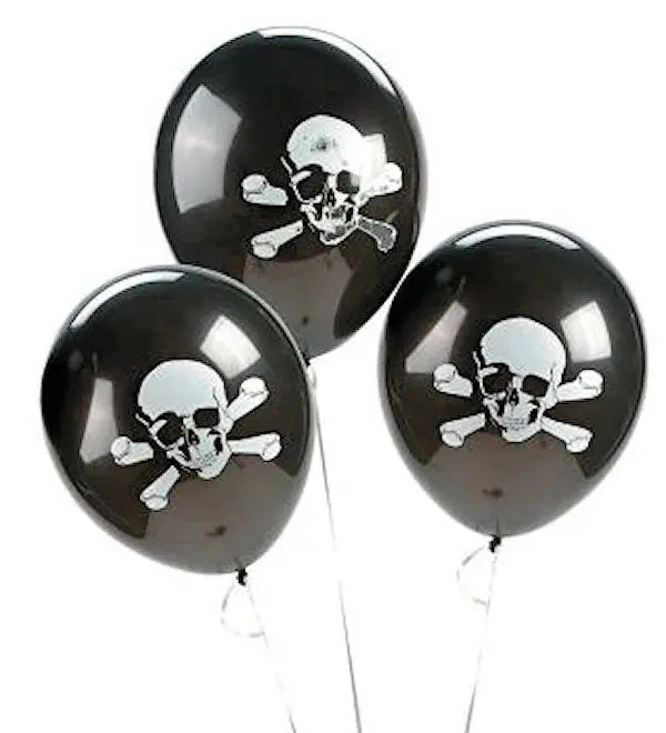 Black-And-White Skull & Crossbones Latex Party Balloon – 11" Pirate-Themed Halloween Decoration 1