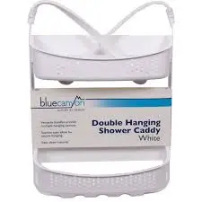 Blue Canyon Double-Tier Hanging Shower Caddy – White Finish 1