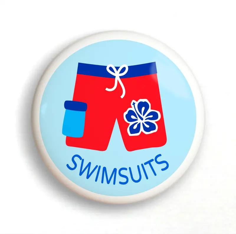 Blue Ceramic Swimsuit-Themed Dresser Knob – 2-Inch Boy’S Drawer Pull 1