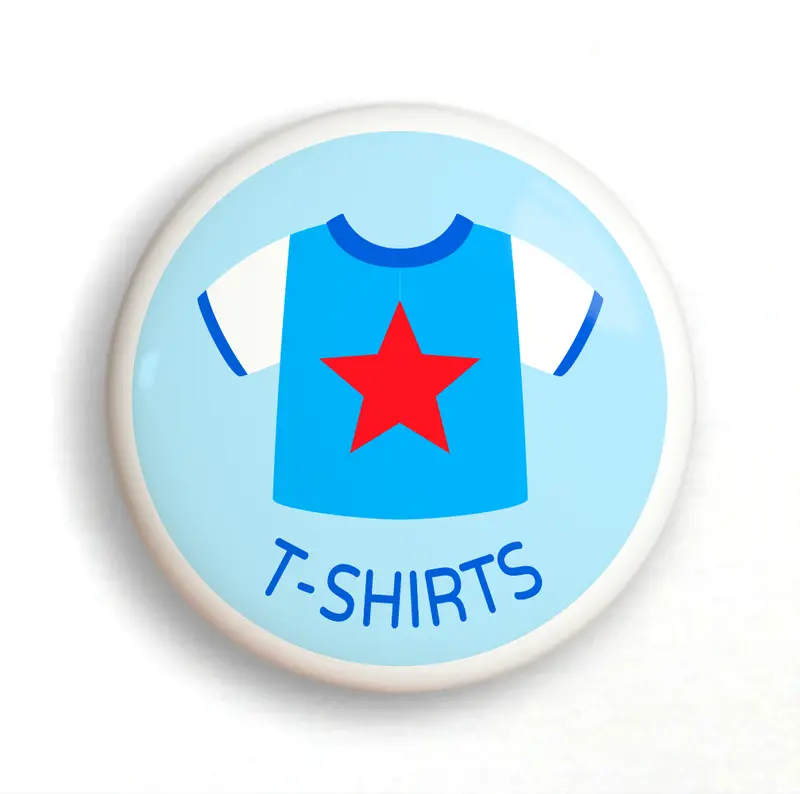 Blue Ceramic T-Shirt-Themed Dresser Knob – 2-Inch Boy’S Drawer Handle 1