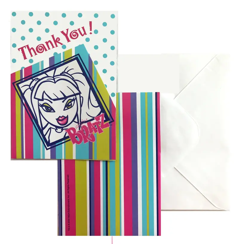 Bratz Thank You Cards – 8-Pack Party Favor Set 1