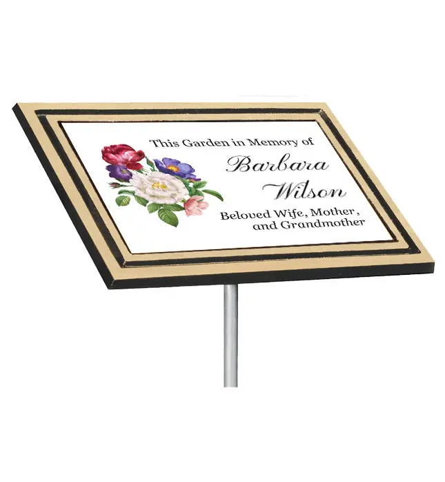 Cast Aluminum Gold-Plated Plaque With Ground Stake 1