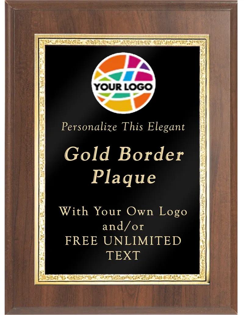 Classic Double-Gold-Border Plaque With Full-Color Printing 1