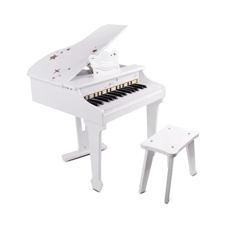 Classic World Grand Piano – White 37-Key Musical Toy With Stool For Early Learning 1