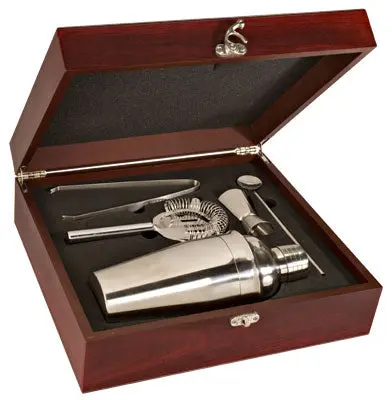 Custom Rosewood Martini Set With Engraving 1