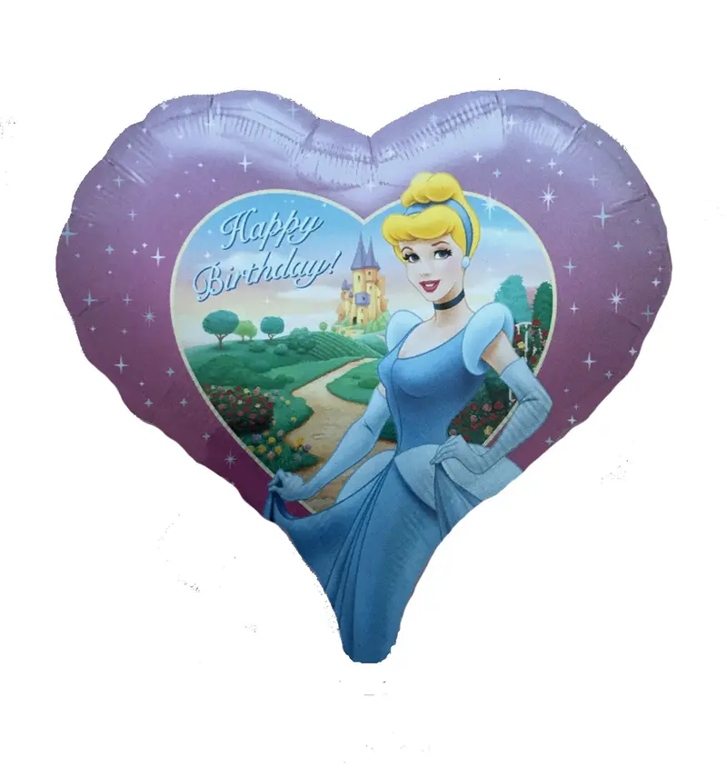 Disney Cinderella Birthday Balloon – 18" Purple Heart-Shaped Party Decoration 1