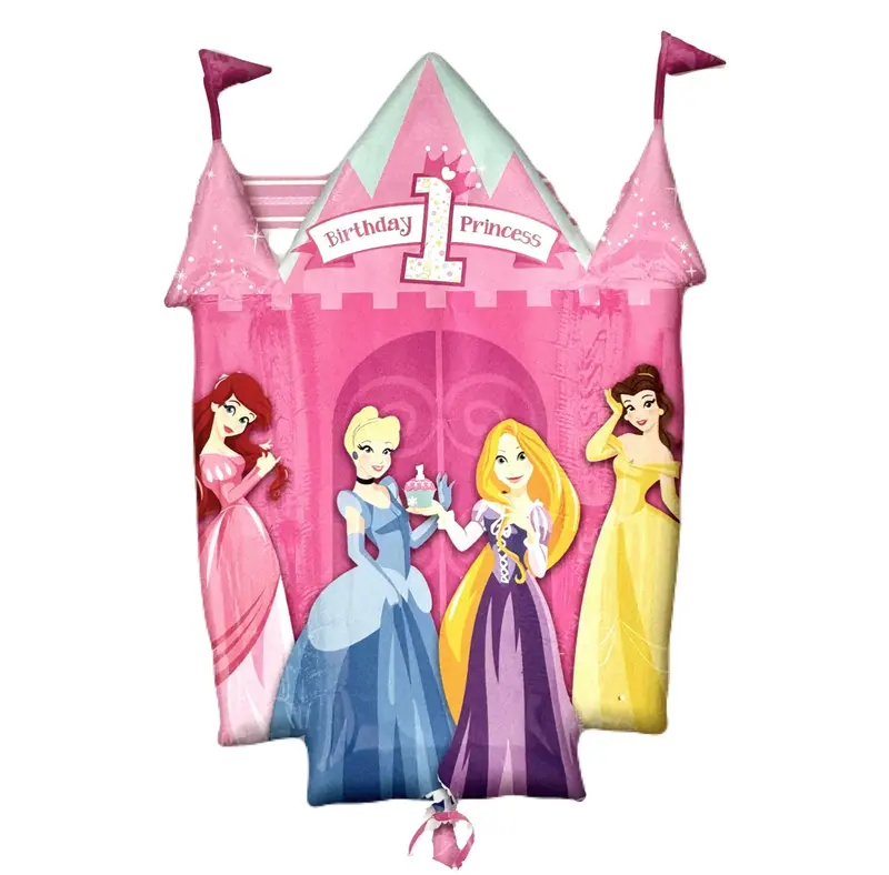 Disney Princess Castle Balloon: Jumbo 35" Giant Shape Balloon For First Birthday Girl Parties 1