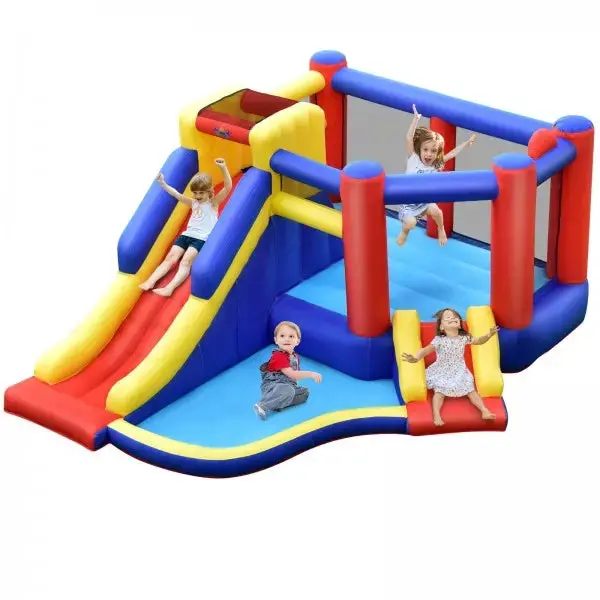 Double-Slide Inflatable Bouncy Castle With Included 480W Blower 1