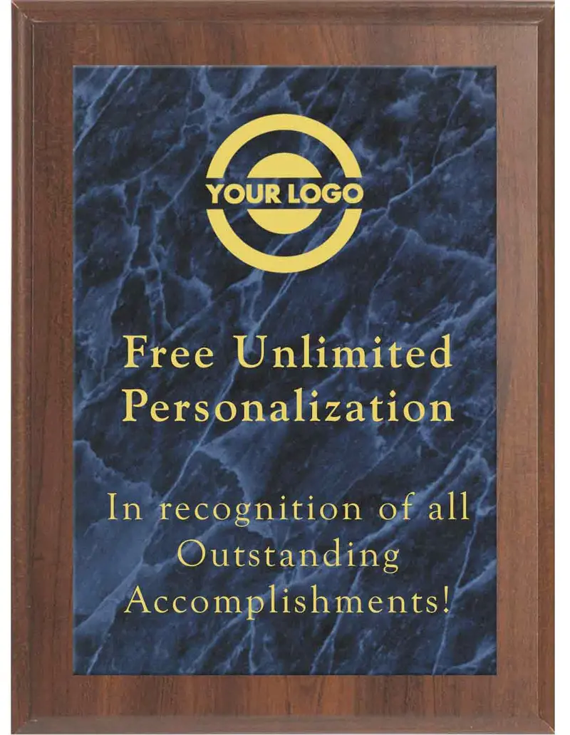 Economy Blue Marble Mist Award Plaque 1