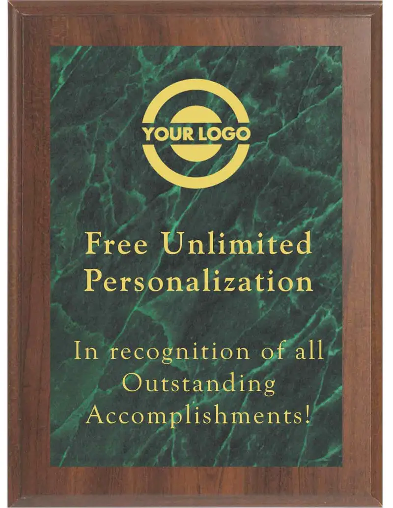 Economy Green Marble Mist Award Plaque 1