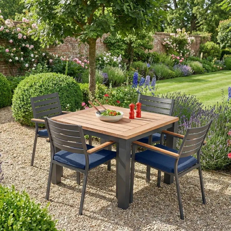 Elba 5-Piece Dining Ensemble – Spectrum Indigo Cushioned Seats 1