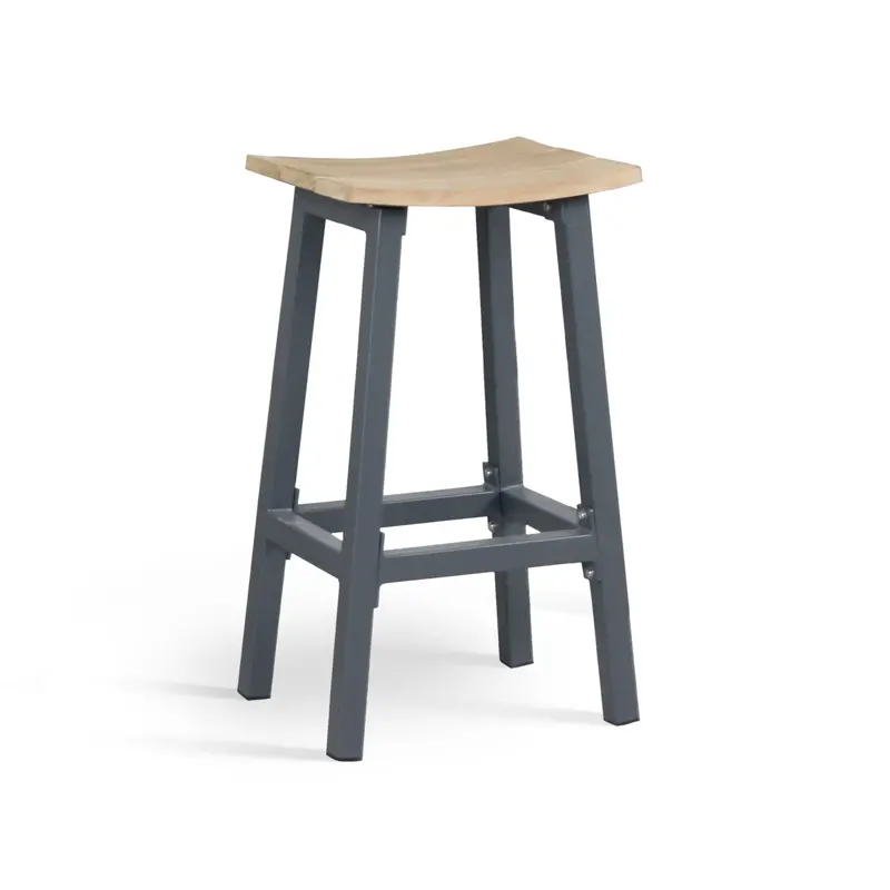 Elba Teak-Accented Aluminum Bar Stool 1