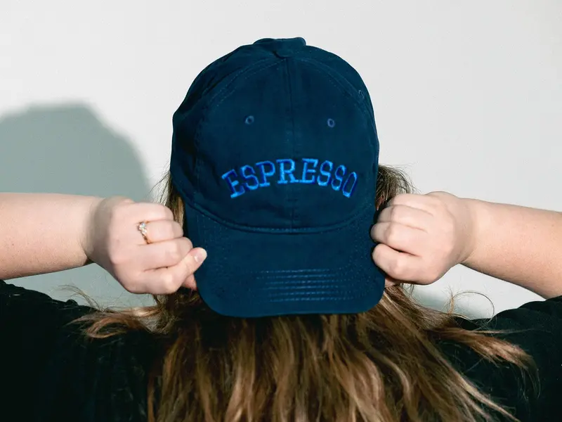 Embroidered Espresso-Theme Baseball Cap 1