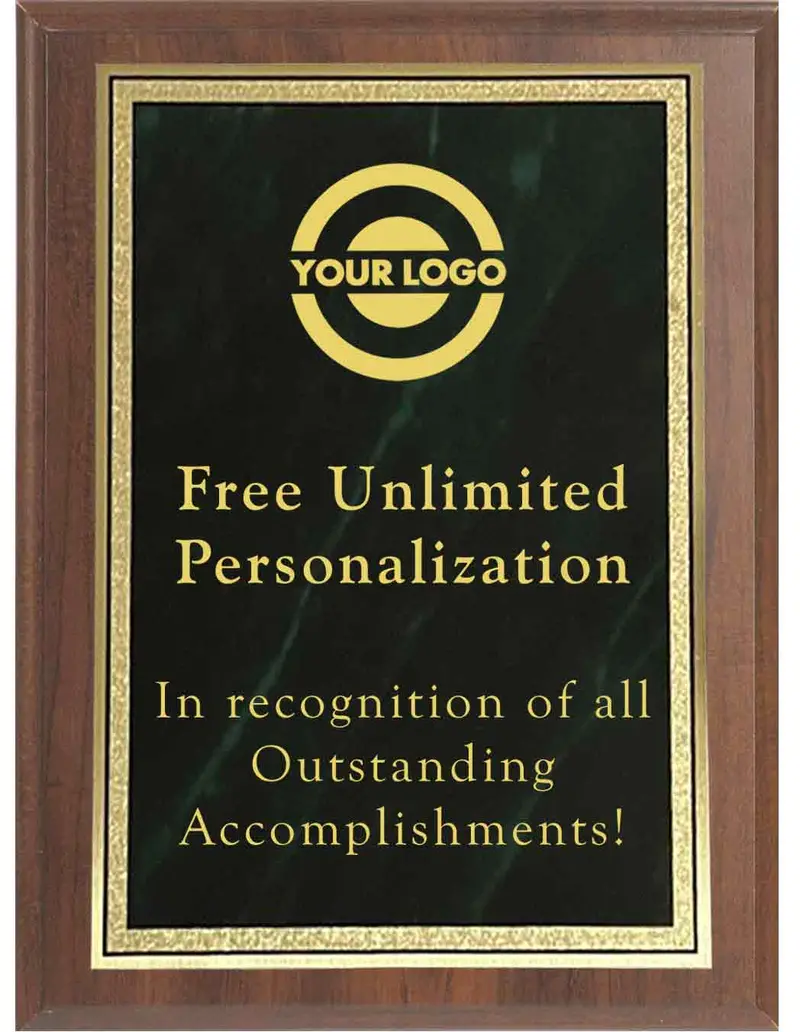 Emerald Green Double-Border Frosted Acrylic Plaque 1