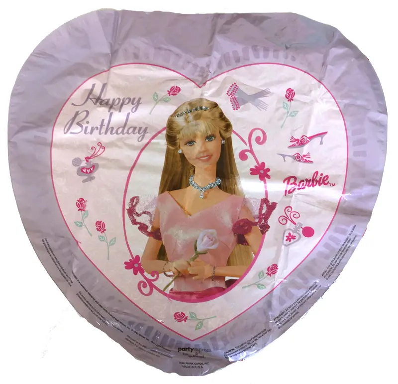 Enchanting Barbie Heart-Shaped Happy Birthday 18-Inch Foil Balloon 1