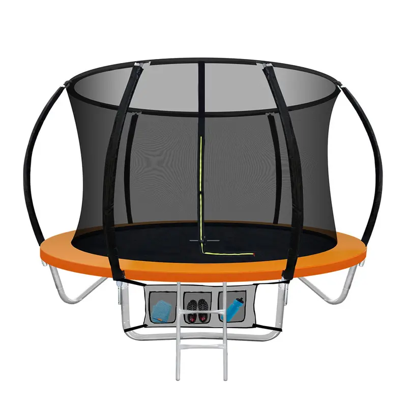 Everfit 8-Foot Kids' Trampoline With Safety Enclosure, Ladder & Rebounder – Orange 1