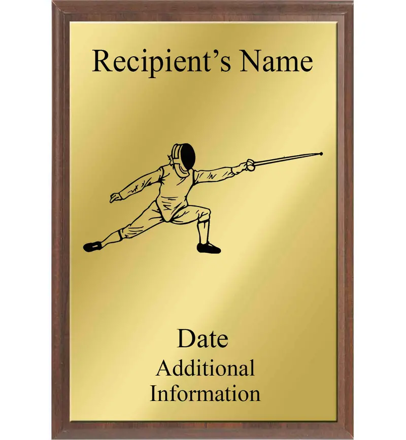 Fencing Sport Silhouette Decorative Plaque 1