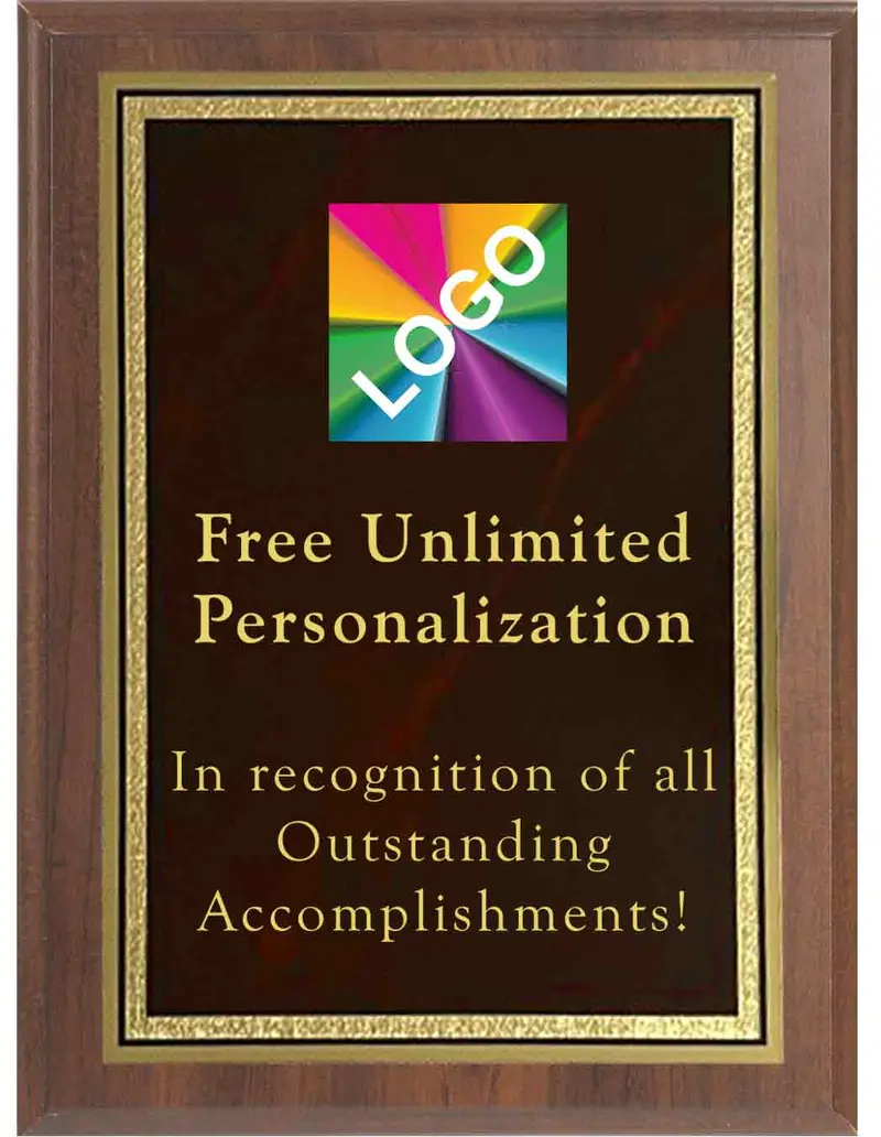 Full-Color Maroon Double-Border Frosted Plaque 1
