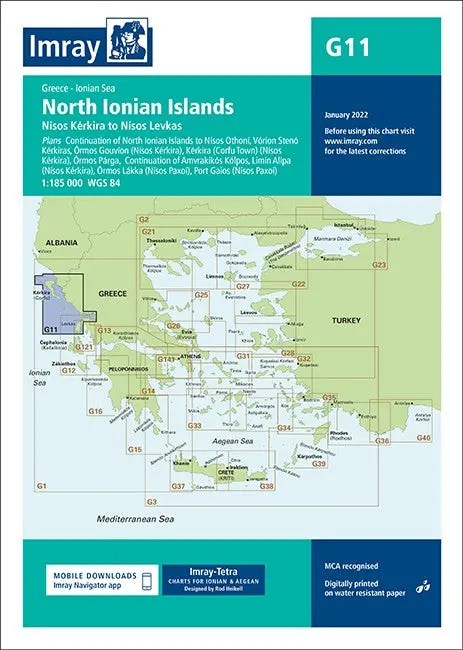 G11 Nautical Chart: North Ionian Islands, Greece 1
