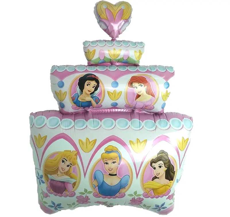 Giant Cake-Shaped Birthday Balloon – Disney Princess Theme – 38" Super-Shape 1