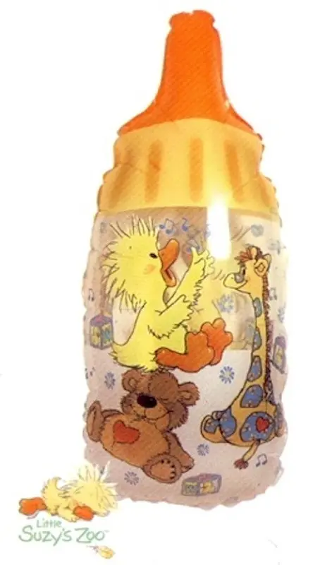 Giant Suzy’S Zoo Baby Shower Balloon – 31" Jumbo Bottle Shape Featuring Witzy, Boof, Lulla Bunny & More 1