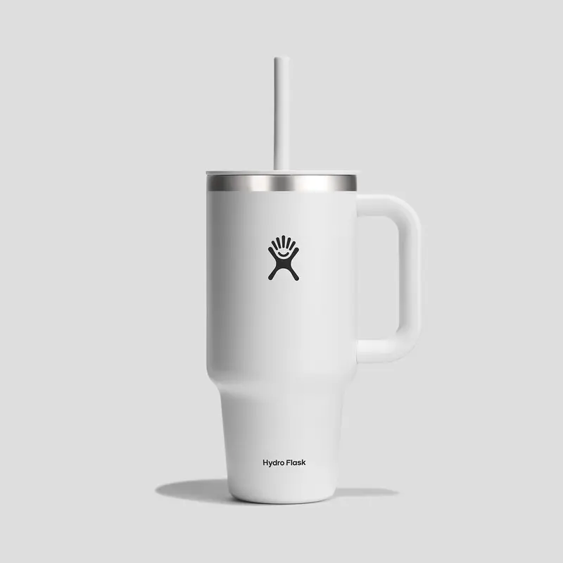 Hydro Flask 946 Ml Travel Tumbler With Straw In White 1