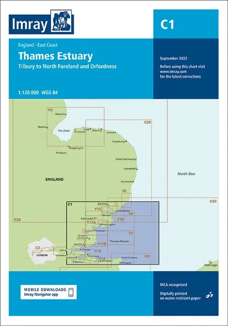 Imray Chart C1: Thames Estuary Navigational Reference 1